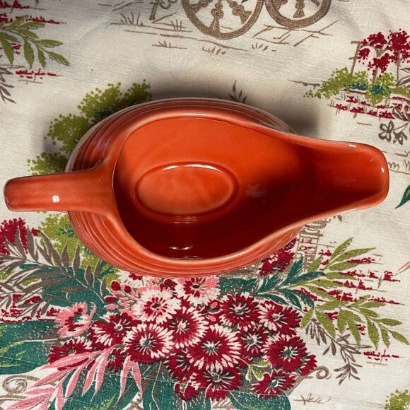 Fiestaware Retired Color Persimmon Gravy/Sauce Boat - Picture 3 of 5